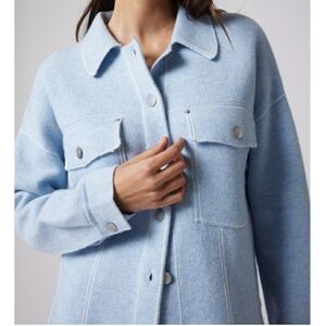 NOTSHY Jacket LEVO Boxy 100% Cashmere Light denim Blue size S